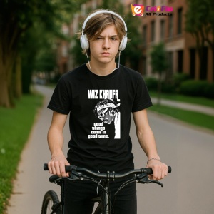 Tricou wiz khalifa alb contur, muzica Pop / Country (ini?ial), Dama | Barbat | Copii, Culoare Negru - Img 10