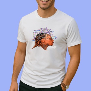 Tricou Wiz Khalifa Profil lateral cu par impletit si ochelari, muzica Hip-Hop / Trap, Dama | Barbat | Copii