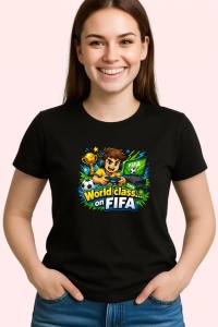 Tricou World Class On Fifa Gamer Trofeu V1, din bumbac 100%, tricou negru Copii | Dama | Barbat - Img 3