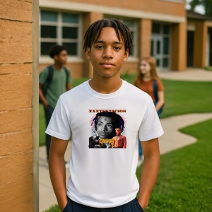 Tricou xxxtentacion black gold, muzica Hip-Hop / Trap, Dama | Barbat | Copii - Img 6