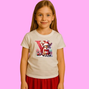 Tricou Y Litera Craciun Cu Ren Si Fulgi, din bumbac 100% Copii | Dama | Barbat - Img 2