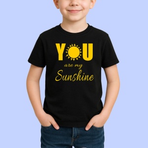 Tricou You Are My Sunshine Soare Galben Design Cald, din bumbac 100%, tricou negru Copii | Dama | Barbat