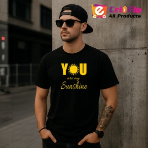 Tricou You Are My Sunshine Soare Galben Design Cald, din bumbac 100%, tricou negru Copii | Dama | Barbat - Img 6