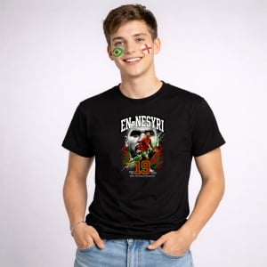 Tricou Youssef En Nesyri Morocco World Cup Fifa 2026, din bumbac 100%, tricou negru, Copii | Dama | Barbat - Img 2