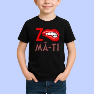 Tricou Z Ma-Ti Buze Rosii Muscate Mesaj Amuzant Ironic, din bumbac 100%, tricou negru Copii | Dama | Barbat