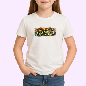 Tricou Zero Frica Full Send Minge Fotbal V1, din bumbac 100% , tricou alb pentru Copii | Dama | Barbat - Img 2