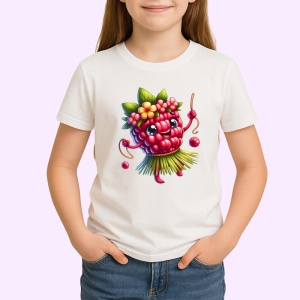 Tricou Zmeura amuzanta de vara dansatoare, Fructe, Copii | Dama - Img 1