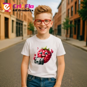 Tricou Zmeura amuzanta de vara fotograf, Fructe, Copii | Dama - Img 5