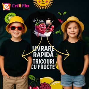 Tricou Zmeura amuzanta de vara navigator pirat, Fructe, Copii | Dama, culoare negru - Img 6