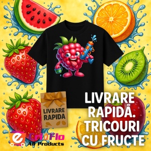 Tricou Zmeura amuzanta de vara pistol cu apa, Fructe, Copii | Dama, culoare negru - Img 12