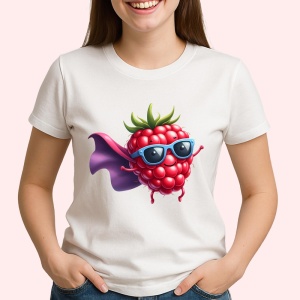 Tricou Zmeura amuzanta de vara supererou, Fructe, Copii | Dama - Img 2