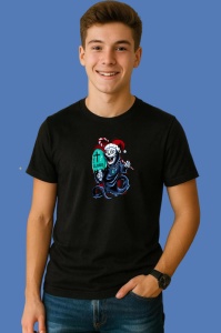 Tricou Zombie Santa, din bumbac 100% Copii | Dama | Barbat - Img 2