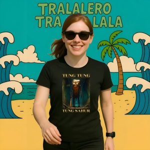 Tung Tung Tung Sahur Scary ** Tricou Tralalero Tralala Copii | Dama | Barbat - Img 11