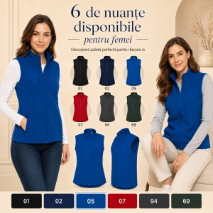 Vestă Damă tip Jachetă fără Mâneci, Softshell Elastică și Călduroasă – Trail 569