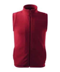 Vesta fleece polar unisex de culoare rosu bordo