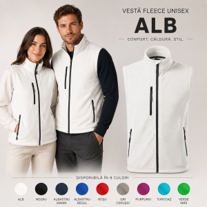 Vestă Polar Fleece tip Jachetă Călduroasă Unisex cu Buzunar în Față – Malfini Exit 525 - Img 11