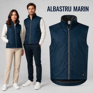 Vestă Unisex Bărbat Damă tip Jachetă fără Mâneci, Călduroasă cu Fleece și Fermoar – Body Warmer 509 - Img 11