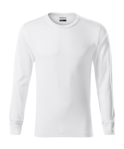 Bluza cu maneca lunga unisex de culoare alb