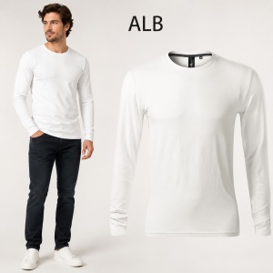 Bluză Bărbătească Brave 155 cu Mânecă Lungă, 95% Bumbac, 5% Elastan, Guler Rotund, S–3XL, 6 Culori - Img 17