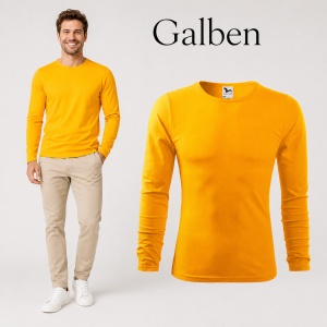 Bluză Bărbați Malfini 100% Bumbac, Mâneci Lungi, Slim Fit, 160 g/m², Guler Rotund, Mărimi S–3XL - Img 15