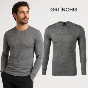 Bluză Bărbați Malfini Merino Rise LS 159, 100% Lână Merino, 190 g/m², Mânecă Lungă, Slim Fit, Termoreglare, Anti Miros, Mărimi S–3XL - Img 12