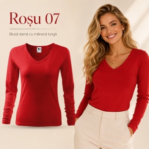 Bluză Damă Malfini Elegance 127 cu Mânecă Lungă și Guler V, 95% Bumbac – XS–3XL - Img 20