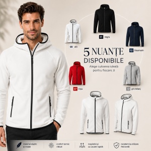 Bluza Fleece Tip Hanorac Bărbați cu Glugă și Fermoar Malfini 417 Direct – 240 g/m² - Img 8