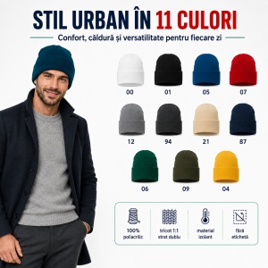 Căciulă Bărbați Unisex tip Beanie, Călduroasă, Tricotată și Modernă – 315 - Img 2