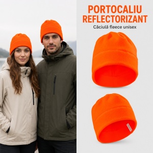 Căciulă Polar Fleece Unisex 2 în 1 Reflectorizantă Malfini Rimeck HV Practic 5V9 – 240 g/m² - Img 12