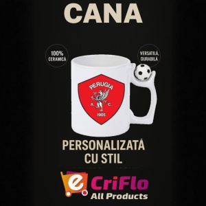 Cana AC Perugia Italia , cu logoul stema echipei, Cadoul Perfect - Img 13