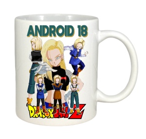 Cana alba pentru copii personalizata personajul Android 18 Dragon Ball Z - cadou - Img 3