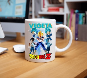 Cana alba pentru copii personalizata personajul Vegeta Dragon Ball Z - cadou
