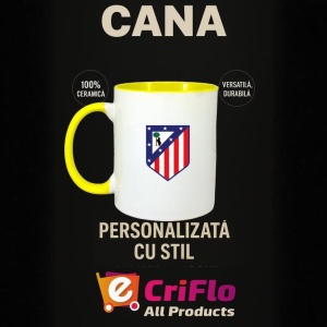 Cana Atletico Madrid Spania , cu logoul stema echipei, Cadoul Perfect - Img 30
