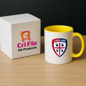 Cana Cagliari Calcio Italia , cu logoul stema echipei, Cadoul Perfect - Img 29