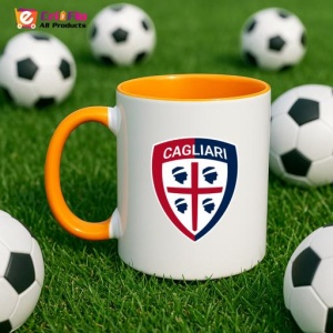 Cana Cagliari Calcio Italia , cu logoul stema echipei, Cadoul Perfect - Img 43