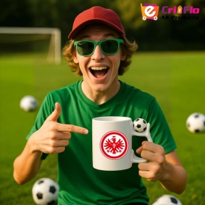 Cana Eintracht Frankfurt Germania , cu logoul stema echipei, Cadoul Perfect - Img 12