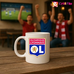 Cana Olympique Lyonnais Franta , cu logoul stema echipei, Cadoul Perfect - Img 18