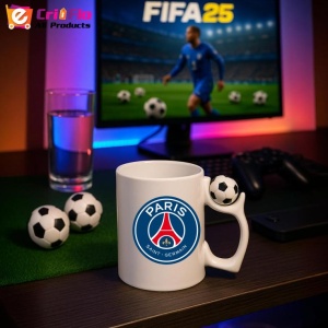 Cana Paris Saint Germain Franta , cu logoul stema echipei, Cadoul Perfect - Img 11