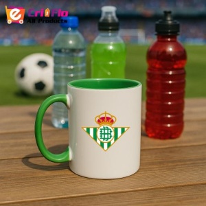 Cana Real Betis Spania , cu logoul stema echipei, Cadoul Perfect - Img 21
