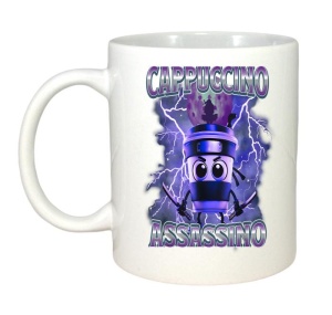 Cana Tralalero TraLaLa cu Italian Brainrot Cappuccino Assassino, Funny Cappuccino Meme