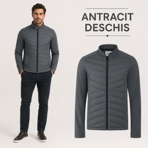 Geacă Bărbați tip Jachetă Hibridă Profesională, Matlasată și Softshell – Cross 555 - Img 12