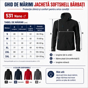Geacă Bărbați tip Jachetă Softshell cu Glugă, Impermeabilă și Elastică – Nano 531 - Img 4