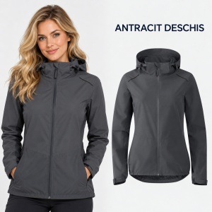 Geacă Damă tip Jachetă Impermeabilă cu Glugă Detașabilă, Ușoară și Windproof – Rainbow 539 - Img 17