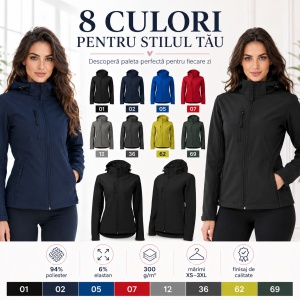 Geacă Damă tip Jachetă Softshell cu Glugă Detașabilă, Impermeabilă și Elastică – Performance 521 - Img 6