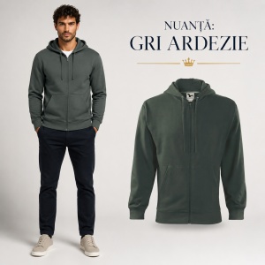 Hanorac Bărbați cu Fermoar și Glugă Malfini 410 Trendy Zipper – 300 g/m² - Img 14