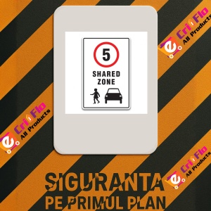 Indicator 10 KM SHARED ZONE SIGN, Sticker autocolant - Img 2