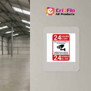 Indicator 24 hour video surveillance signs private property, Sticker autocolant - Img 4