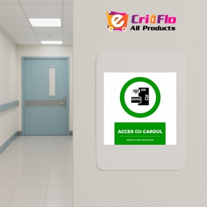 Indicator Acces cu cardul scaneaza cardul pentru acces, Sticker autocolant - Img 4