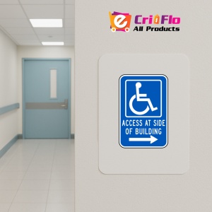 Indicator Access At Side of Building Right Arrow, Sticker autocolant - Img 4