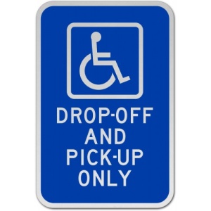 Indicator Accessible Drop-Off and Pick-Up Sign, Sticker autocolant